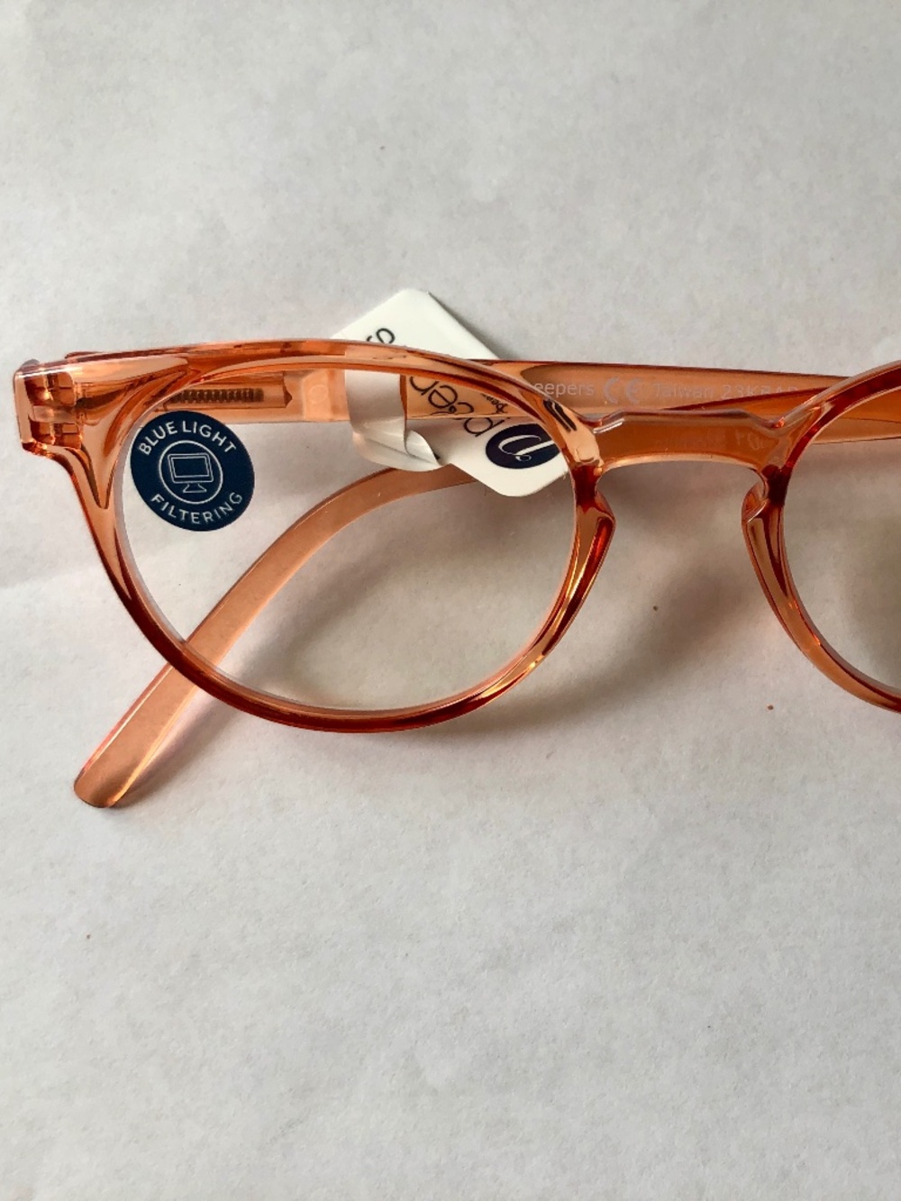 NEW Round Orange Peepers Blue Light Filtering Glasses +0.00